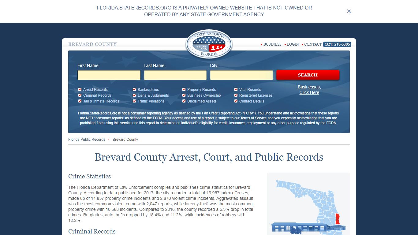 Brevard County Arrest, Court, and Public Records